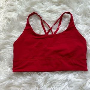 LULULEMON dark red energy longline bra